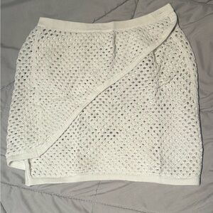 Kulani Kinis White Knitted Button Wrap Sarong